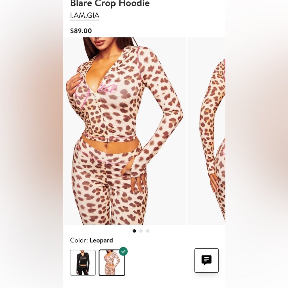 I.AM.GIA Animal Print Zip-Up Set
